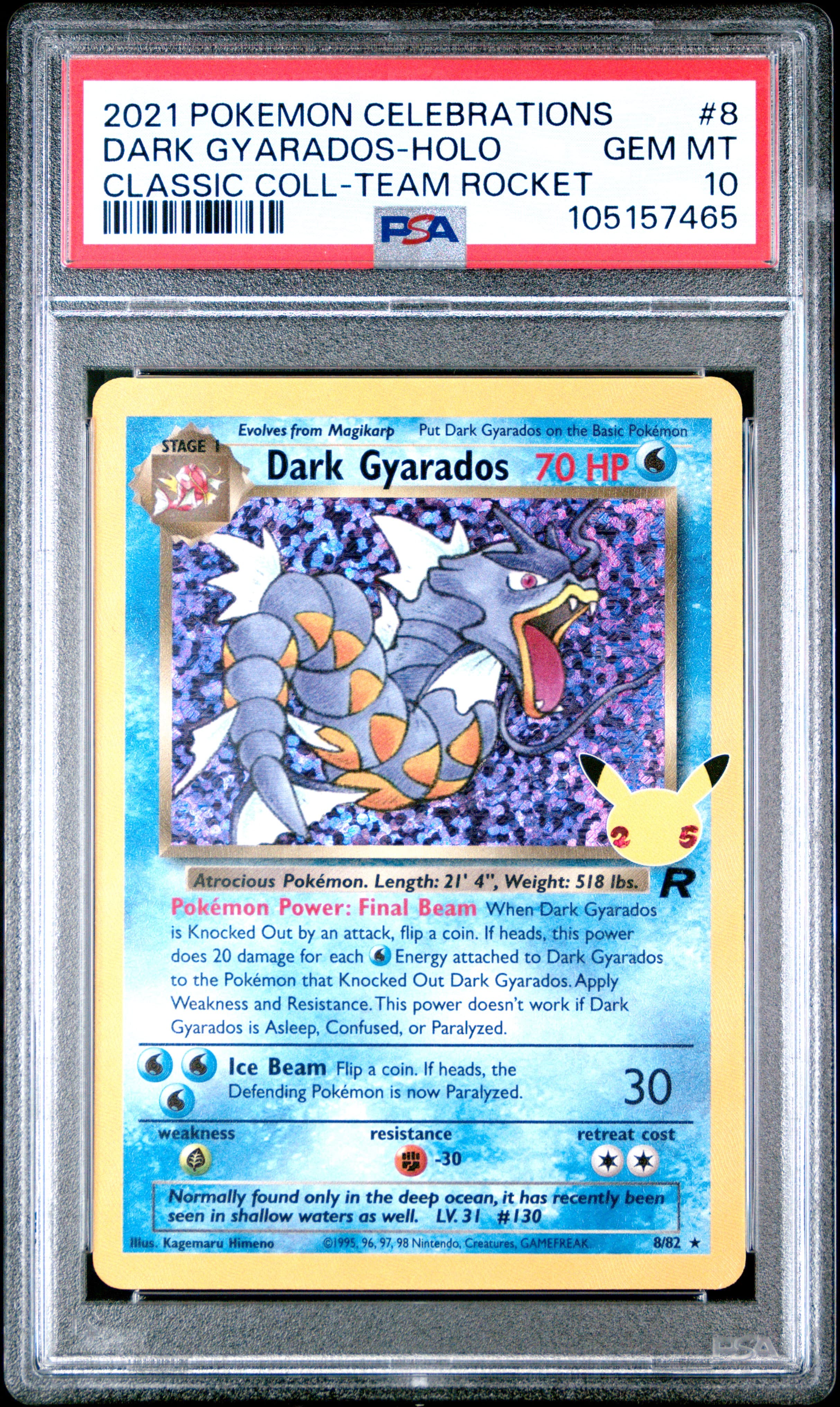2021 Celebrations Classic Collection Dark Gyarados-Holo (PSA 10)