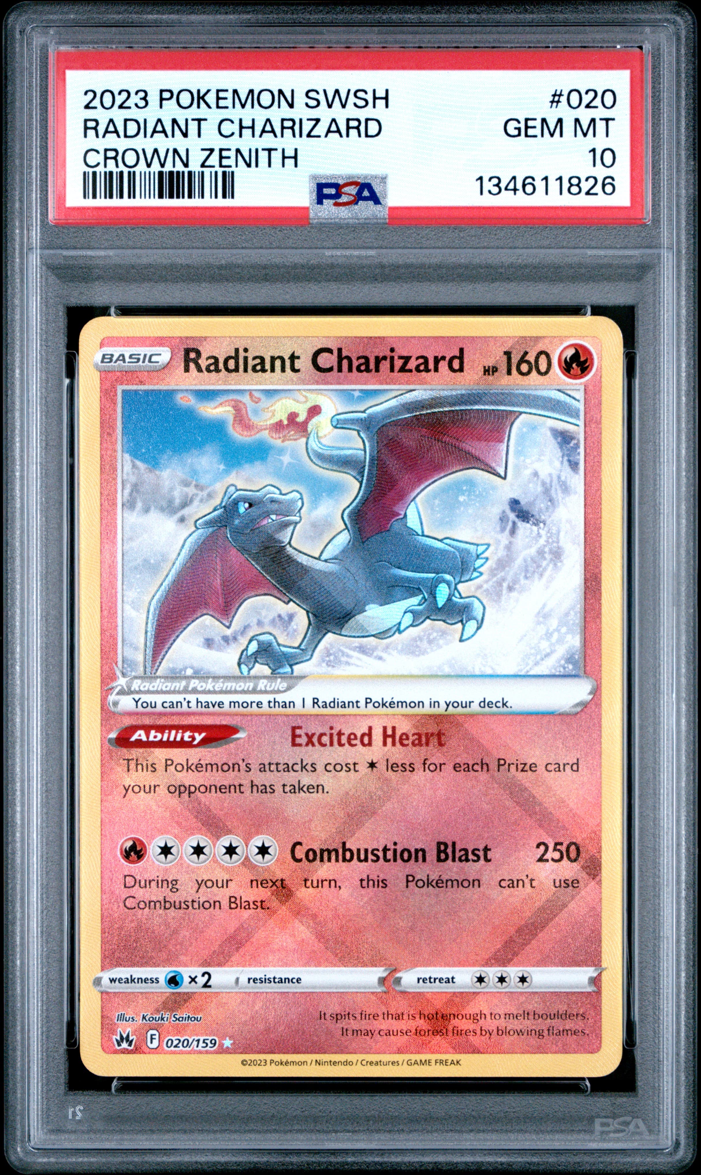 2023 Sword And Shield Crown Zenith Radiant Charizard (PSA 10)