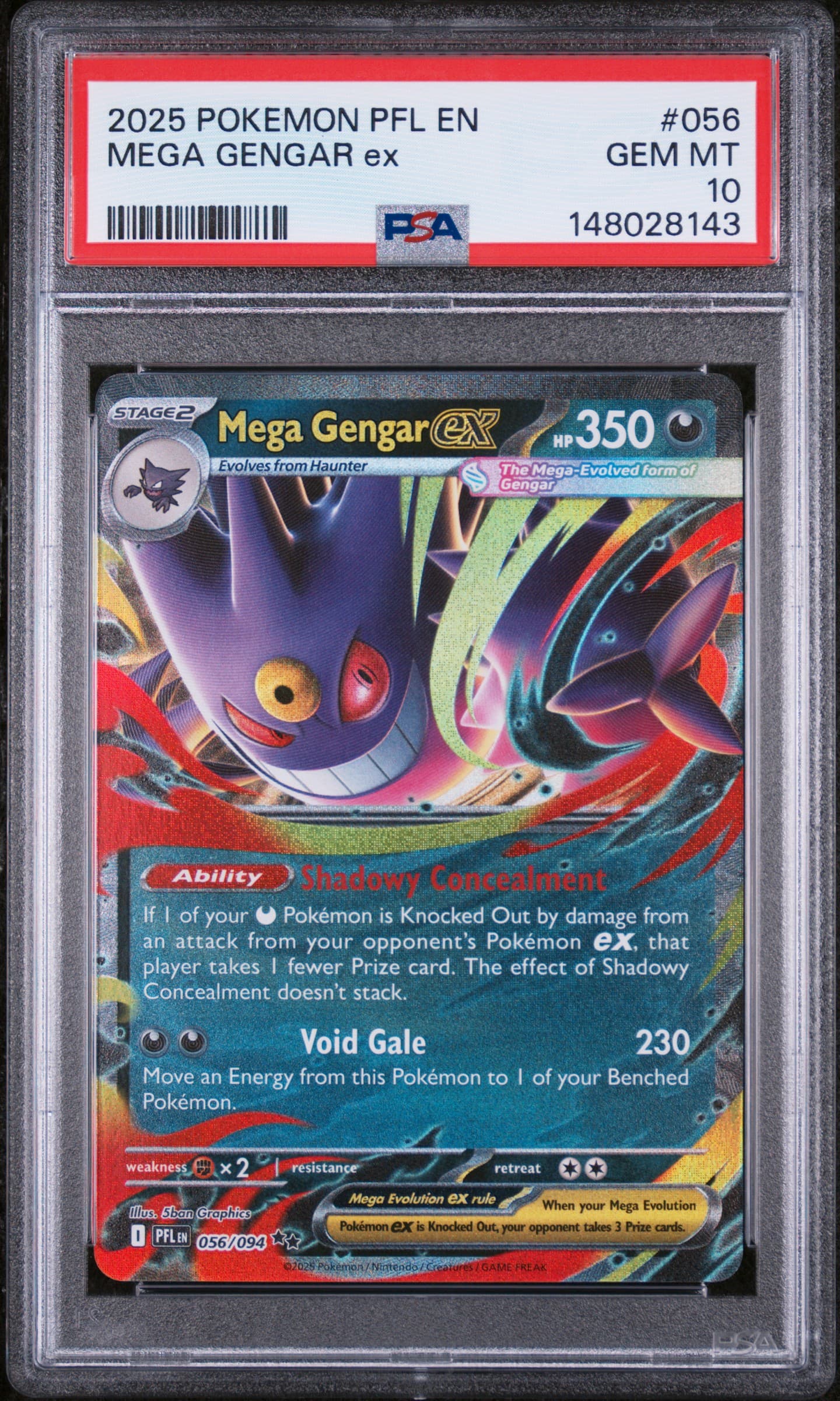 2025 Pfl En-Phantasmal Flames Mega Gengar Ex (PSA 10)