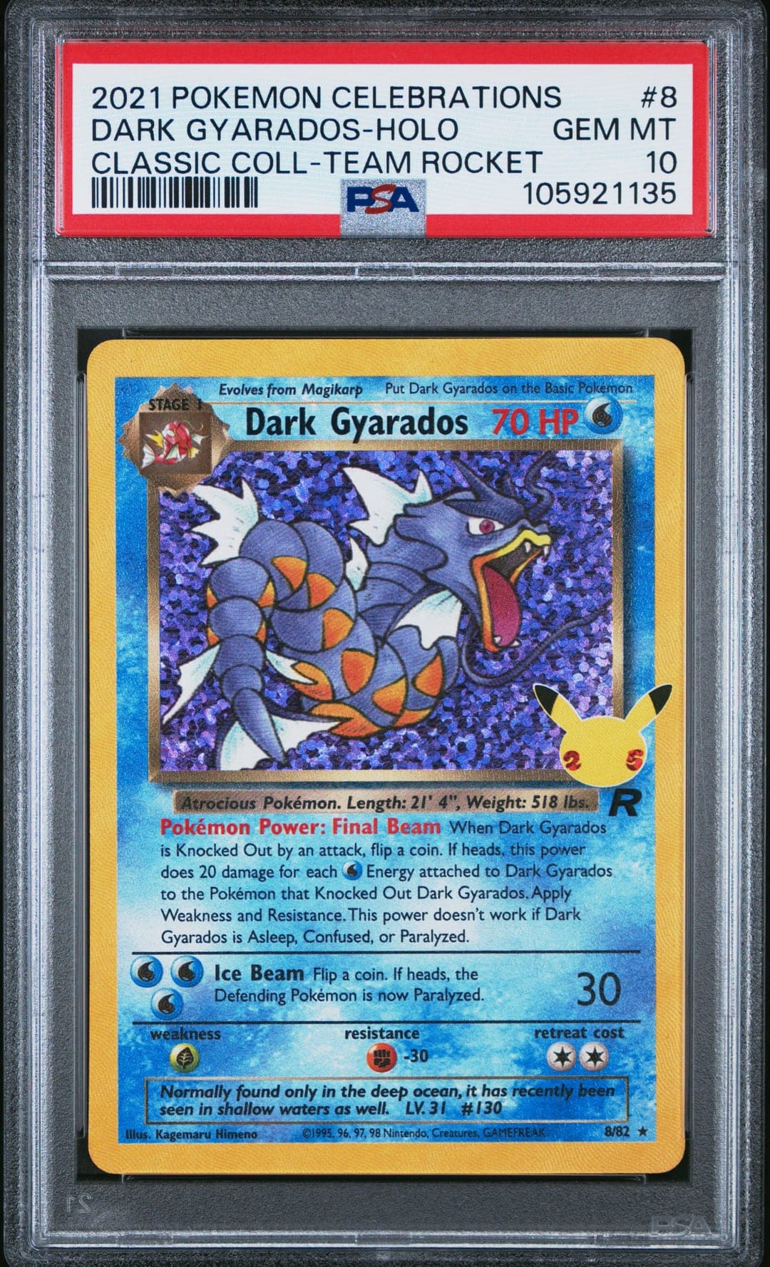 2021 Celebrations Classic Collection Dark Gyarados-Holo