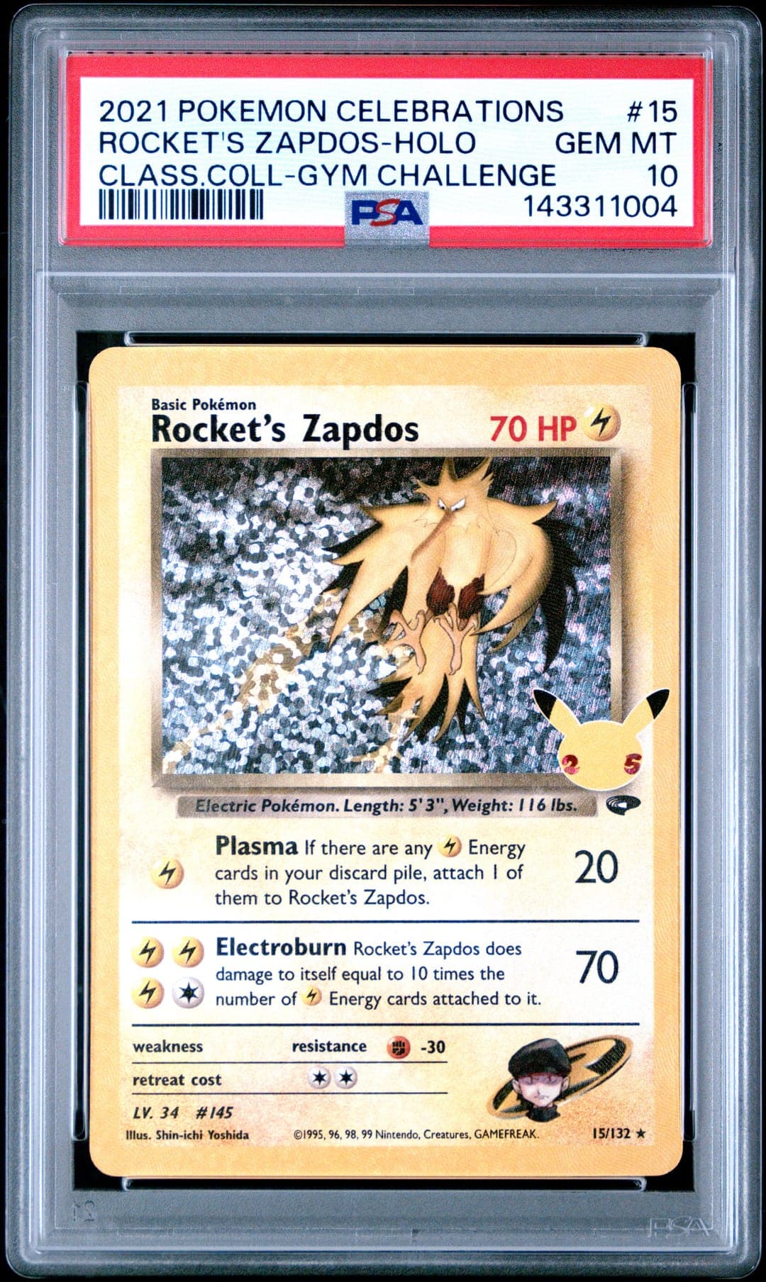 2021 Celebrations Classic Collection Rocket's Zapdos-Holo